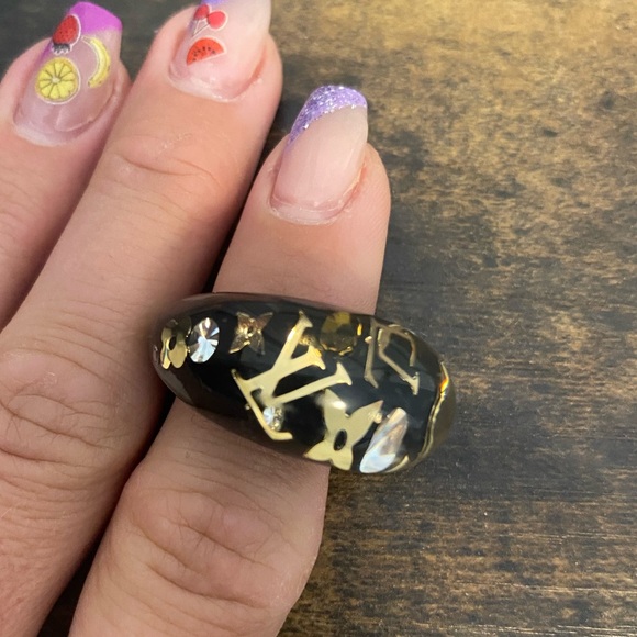 Louis Vuitton Inclusion ring, black and gold, size L - Picture 4 of 5